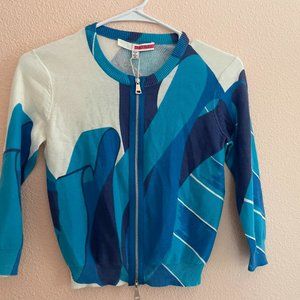 TRACY REESE SERIF STRIPE MULTI-COLOR (BLUES) CARDIGAN SIZE X-SMALL NWT